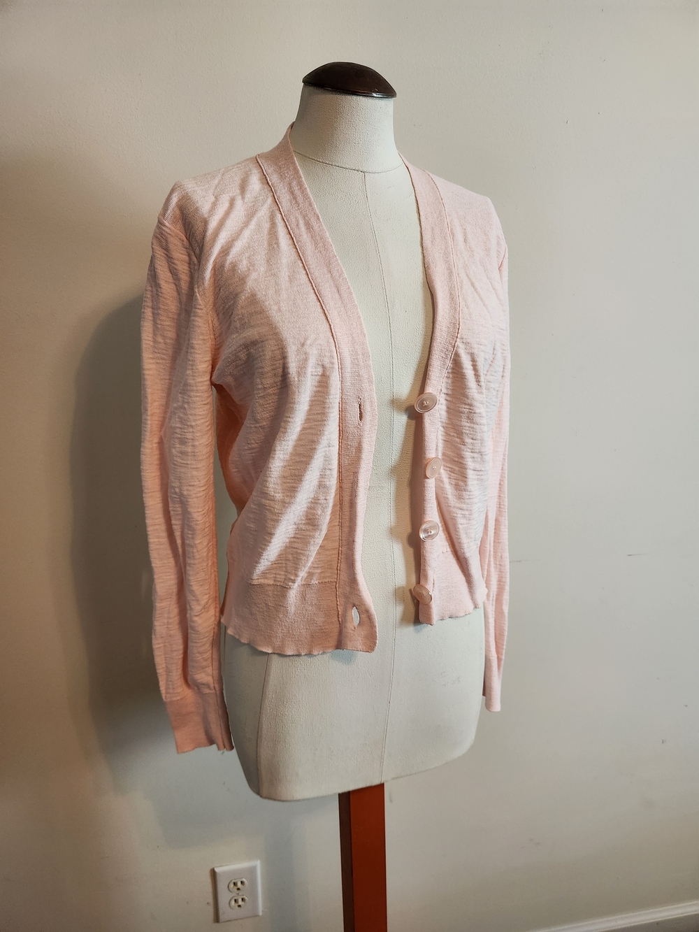 J. Crew Light Pink Button-Front Cardigan